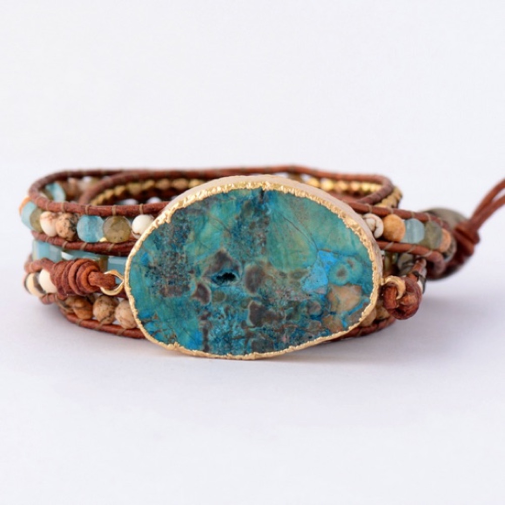 Natural Stones Handmade Bracelet - Stunning - great Quality - Positive vibes